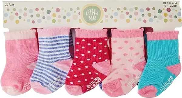 20-Pack Newborn Baby Infant & Toddler Girls Socks
