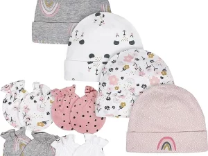 Baby Girls' Cap and Mitten Sets