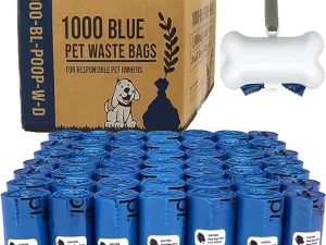 Dog Poop Waste Bags with Dispenser and Leash Tie